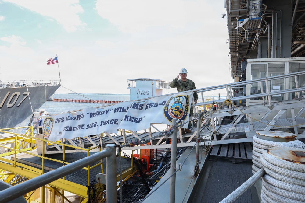 Rear Adm. Benjamin R. Nicholson visits USS Hershel "Woody" Williams