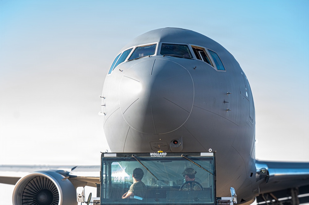 KC-46 post flight operations in CENTCOM