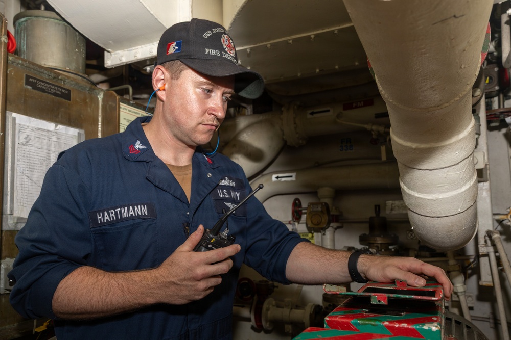 John Paul Jones Sailor Conducts Equipment Check