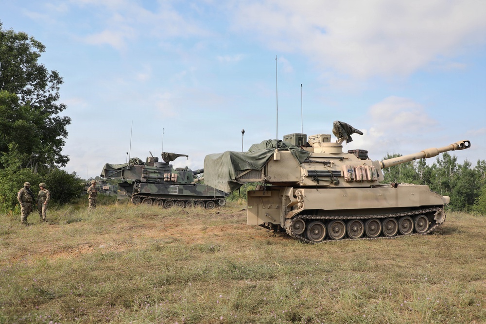 The West Virginia National Guard's 1/201st Field Artillery Battalion conduct fire missions during Northern Strike 26-2