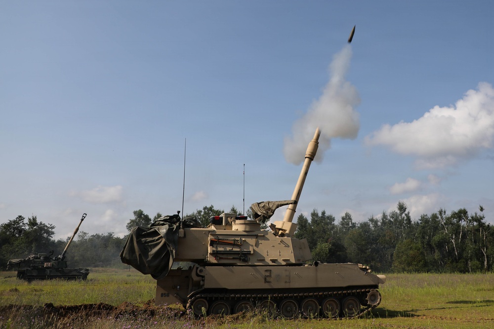 The West Virginia National Guard's 1/201st Field Artillery Battalion conduct fire missions during Northern Strike 26-2