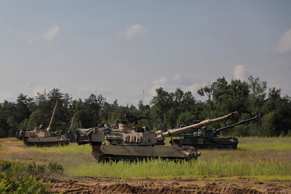 The West Virginia National Guard's 1/201st Field Artillery Battalion conduct fire missions during Northern Strike 26-2