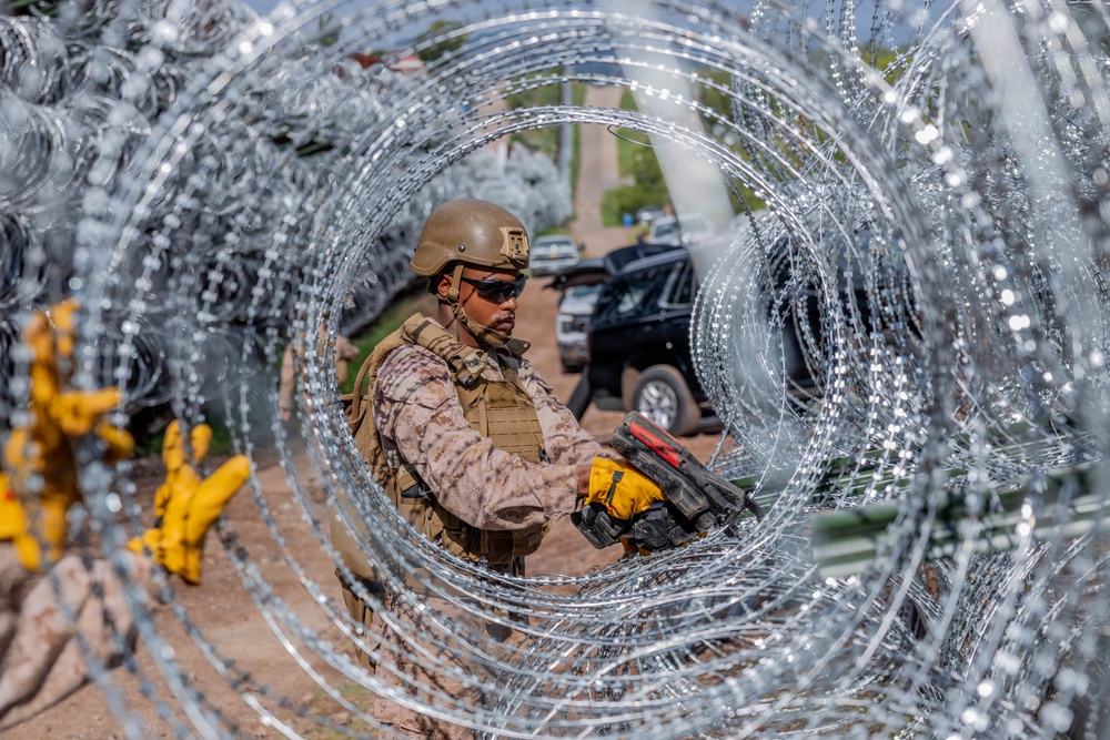 JTF-SB Marines Fortify Nogales Infrastructure with Secondary Wire Obstacles