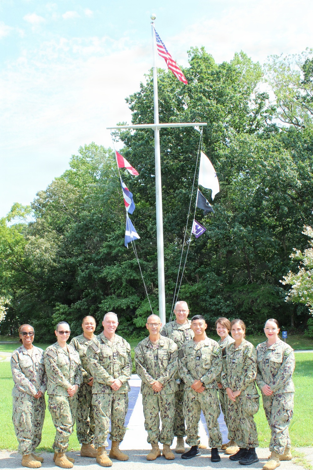 Director of the Navy Nurse Corps Stands with Patuxent River Nurse Corps Officers
