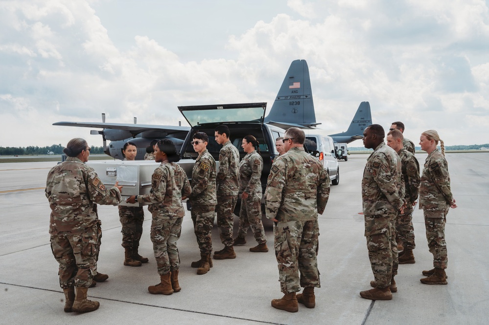 139th Force Support Squadron transport simulated human remains