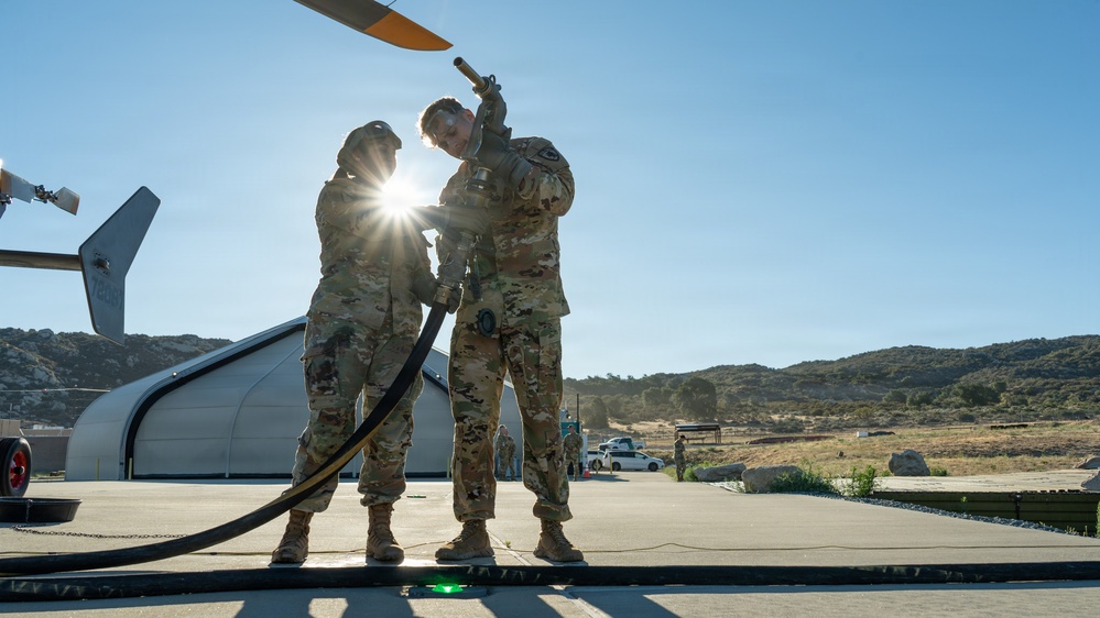Aerial Reconnaissance: LUH-72 Lakota Helicopter Refuel Near Campo