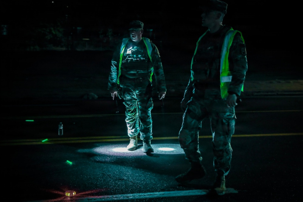 Tennessee National Guard Soldiers Direct Traffic