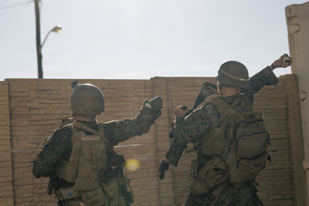 U.S. Marines with Echo Co., 2nd Bn., 1st Marines, rehearse platoon attacks with ROK Marines during AFX