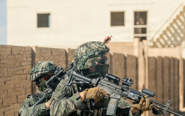 U.S. Marines with Echo Co., 2nd Bn., 1st Marines, rehearse platoon attacks with ROK Marines during AFX