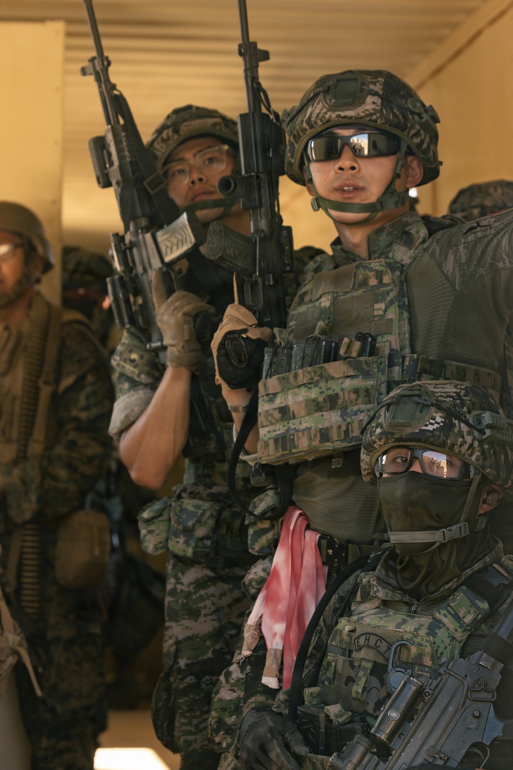 U.S. Marines with Echo Co., 2nd Bn., 1st Marines, rehearse platoon attacks with ROK Marines during AFX