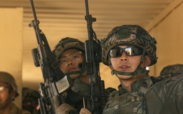 U.S. Marines with Echo Co., 2nd Bn., 1st Marines, rehearse platoon attacks with ROK Marines during AFX