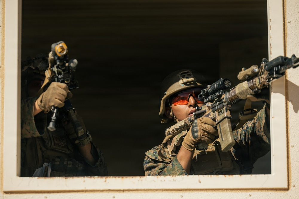 U.S. Marines with Echo Co., 2nd Bn., 1st Marines, rehearse platoon attacks with ROK Marines during AFX