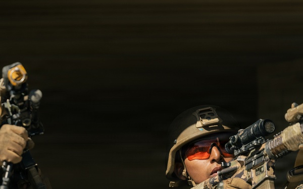 U.S. Marines with Echo Co., 2nd Bn., 1st Marines, rehearse platoon attacks with ROK Marines during AFX