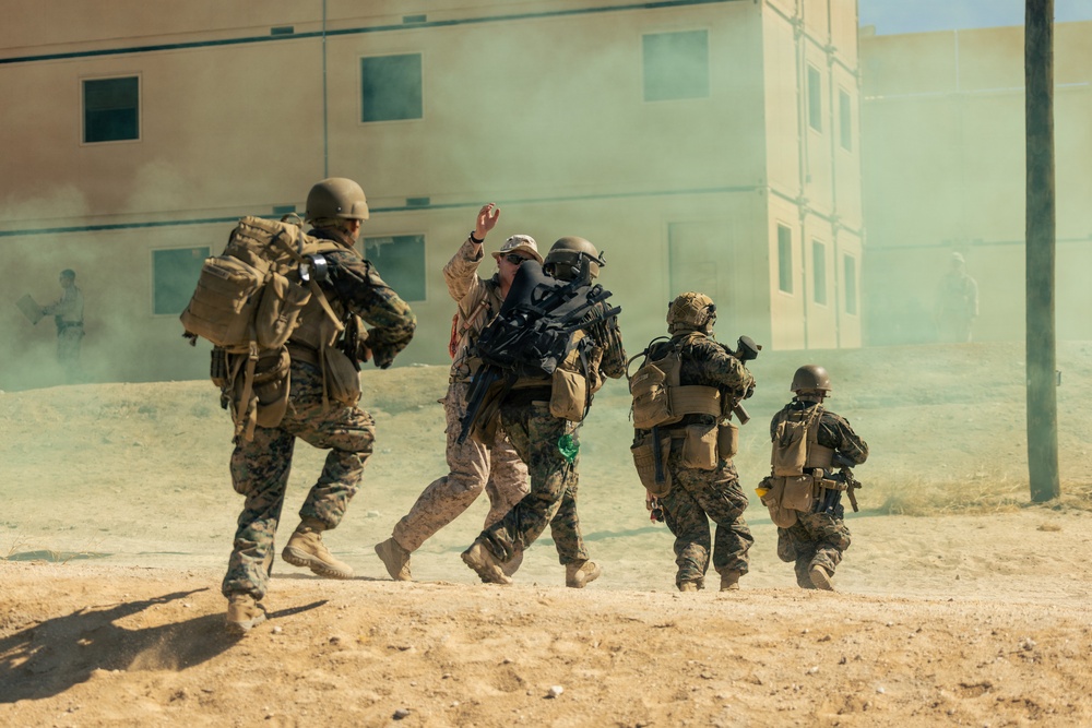 U.S. Marines with Echo Co., 2nd Bn., 1st Marines, rehearse platoon attacks with ROK Marines during AFX