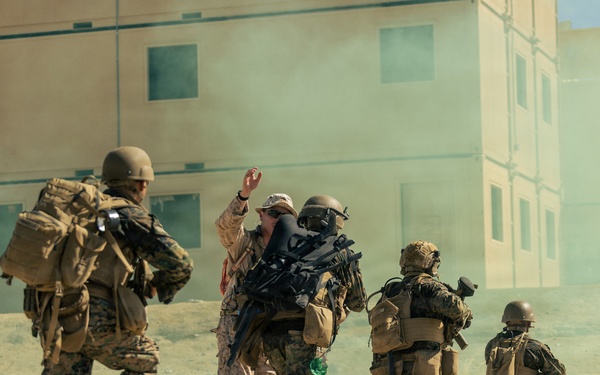 U.S. Marines with Echo Co., 2nd Bn., 1st Marines, rehearse platoon attacks with ROK Marines during AFX