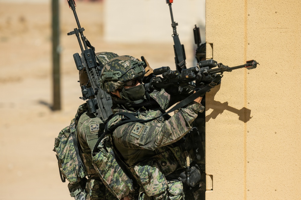 U.S. Marines with Echo Co., 2nd Bn., 1st Marines, rehearse platoon attacks with ROK Marines during AFX
