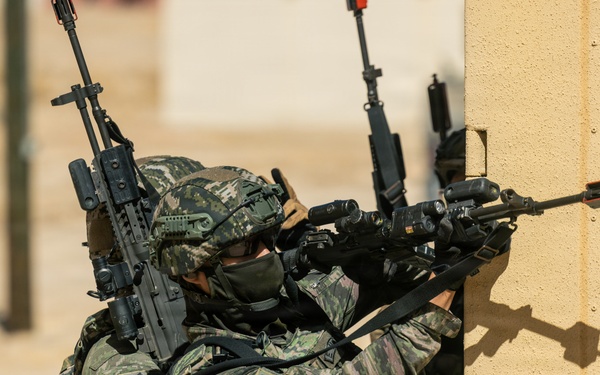 U.S. Marines with Echo Co., 2nd Bn., 1st Marines, rehearse platoon attacks with ROK Marines during AFX