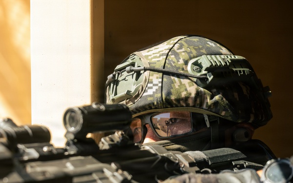 U.S. Marines with Echo Co., 2nd Bn., 1st Marines, rehearse platoon attacks with ROK Marines during AFX