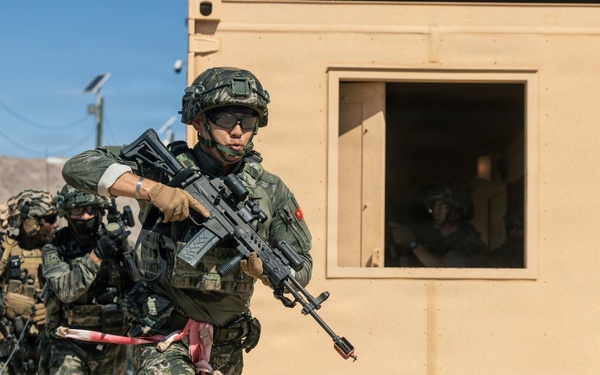 U.S. Marines with Echo Co., 2nd Bn., 1st Marines, rehearse platoon attacks with ROK Marines during AFX