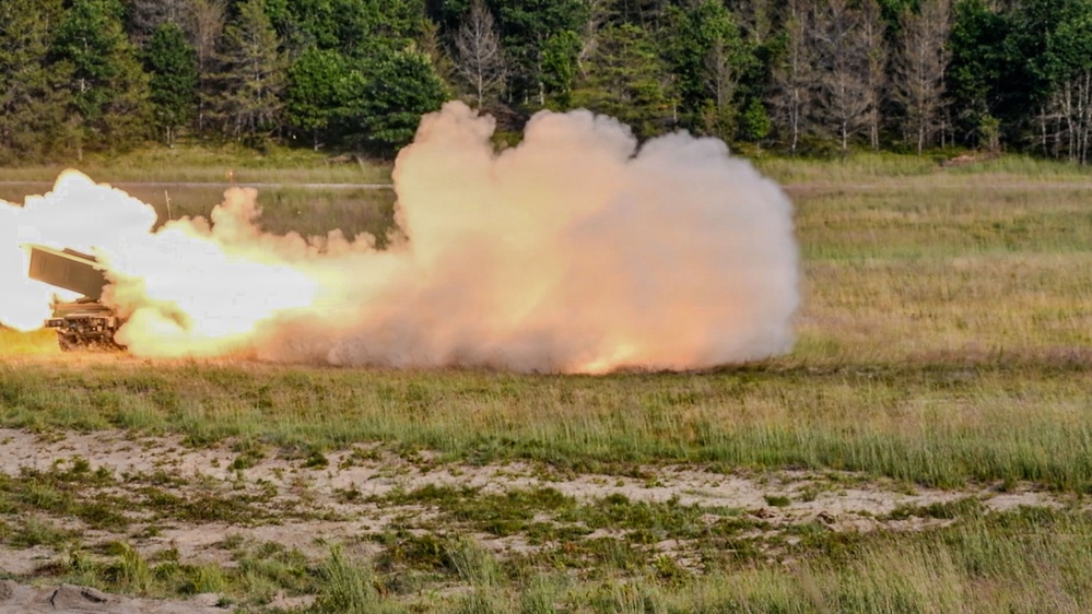 Michigan National Guard Soldiers Conduct HIMARS Live-Fire Exercise During Northern Strike 26-2