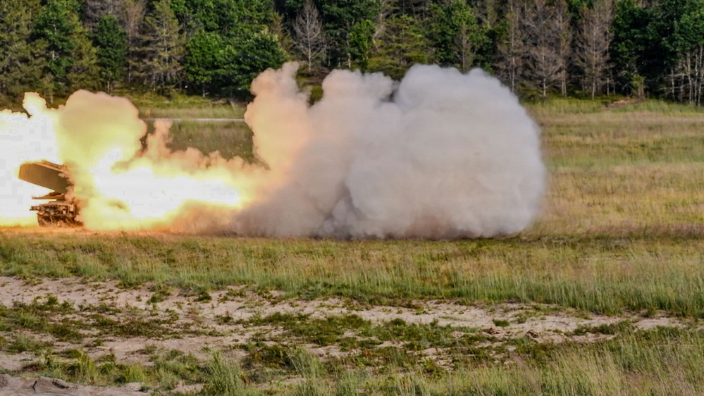 Michigan National Guard Soldiers Conduct HIMARS Live-Fire Exercise During Northern Strike 26-2