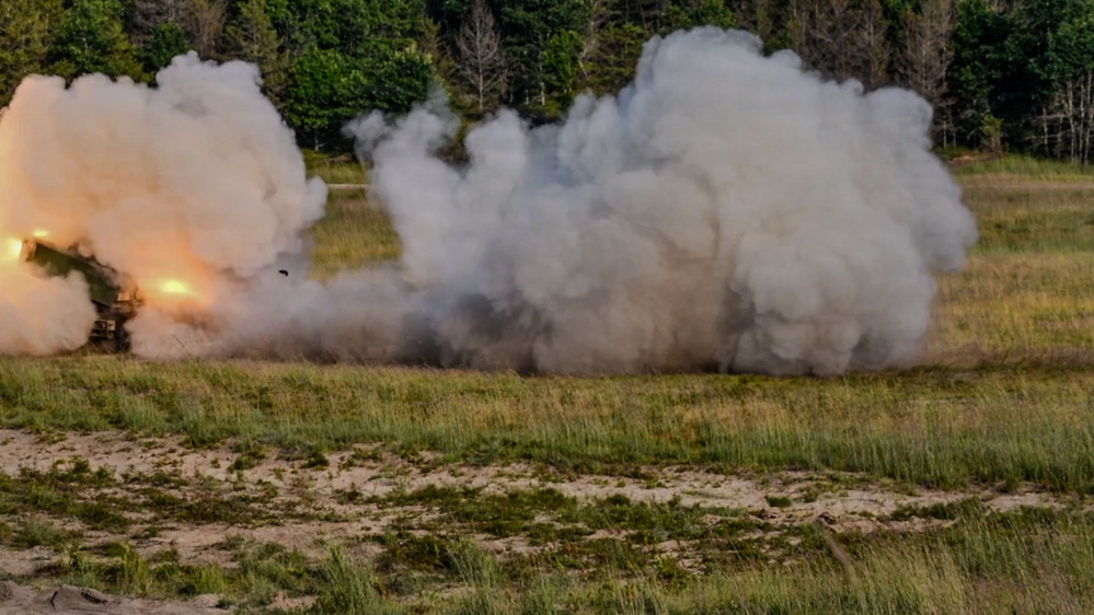 Michigan National Guard Soldiers Conduct HIMARS Live-Fire Exercise During Northern Strike 26-2