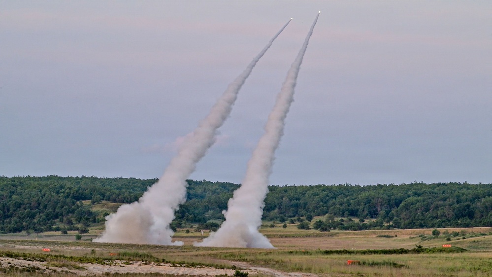 Michigan National Guard Soldiers Conduct HIMARS Live-Fire Exercise During Northern Strike 26-2