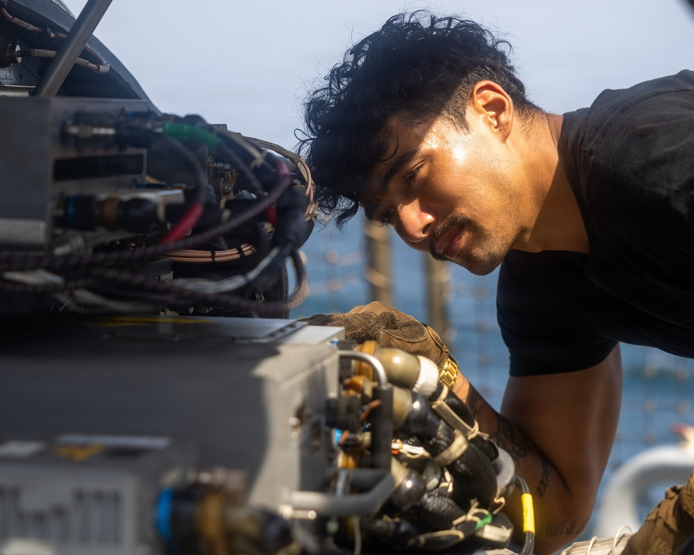 Rafael Peralta Conducts Pre-Flight Checks