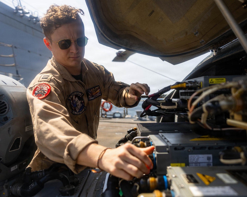 Rafael Peralta Conducts Pre-Flight Checks