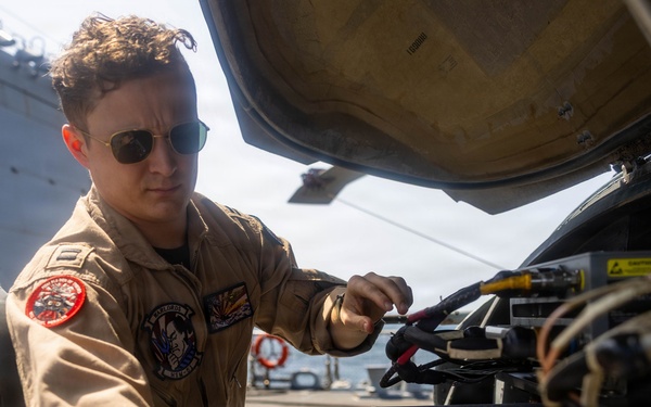 Rafael Peralta Conducts Pre-Flight Checks
