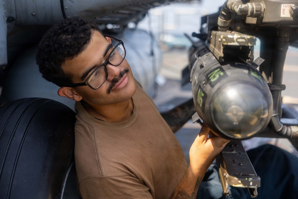 Rafael Peralta Conducts Pre-Flight Checks