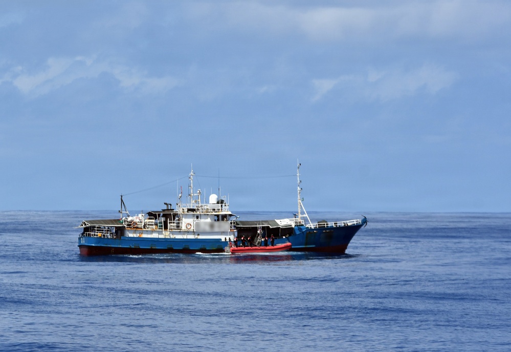 USCGC Joseph Gerczak crewmembers conduct bilateral maritime law enforcement boardings in the Republic of the Marshall Islands