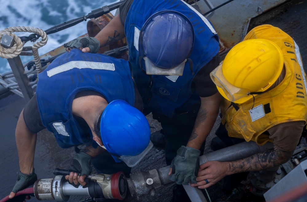 Delbert D. Black Conducts Replenishment-at-Sea with Cesar Chavez