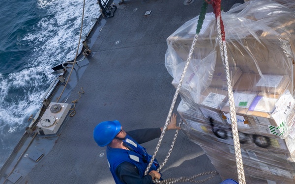 Delbert D. Black Conducts Replenishment-at-Sea with Cesar Chavez