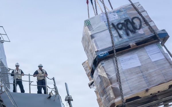Delbert D. Black Conducts Replenishment-at-Sea with Cesar Chavez
