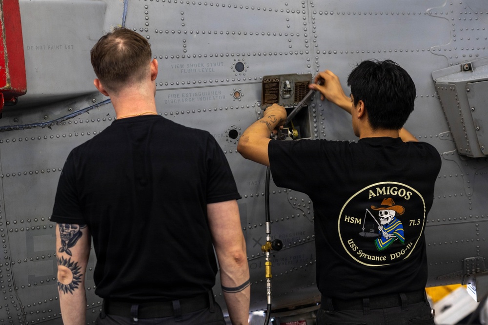 Abraham Lincoln Conducts Aircraft Maintenance