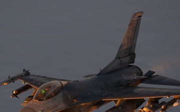 KC-135 refuels F-16s and a KC-46 in support of regional security