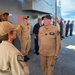 Chaplain Judson Dunlap is rung ashore having completed his assignment onboard USS Ted Stevens (DDG 128).