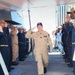 Chaplain Judson Dunlap is rung ashore having completed his assignment onboard USS Ted Stevens (DDG 128).