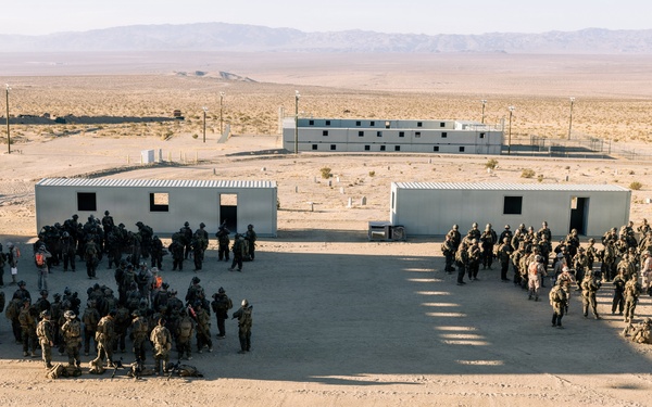 U.S. Marines with 2nd Bn., 1st Marines rehearse company attacks during AFX