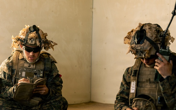 U.S. Marines with 2nd Bn., 1st Marines rehearse company attacks during AFX