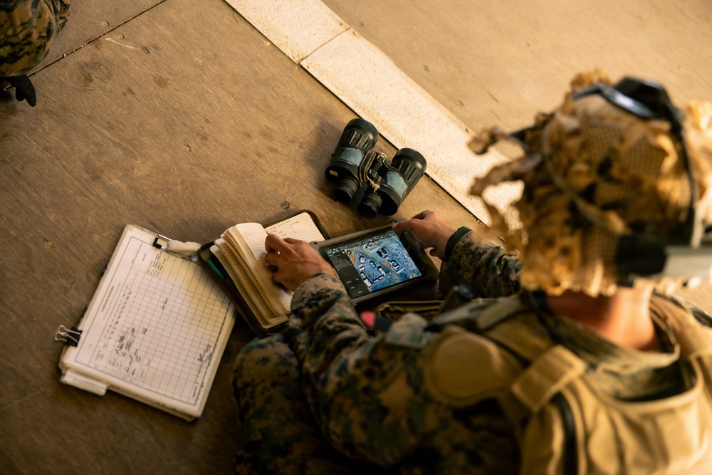 U.S. Marines with 2nd Bn., 1st Marines rehearse company attacks during AFX