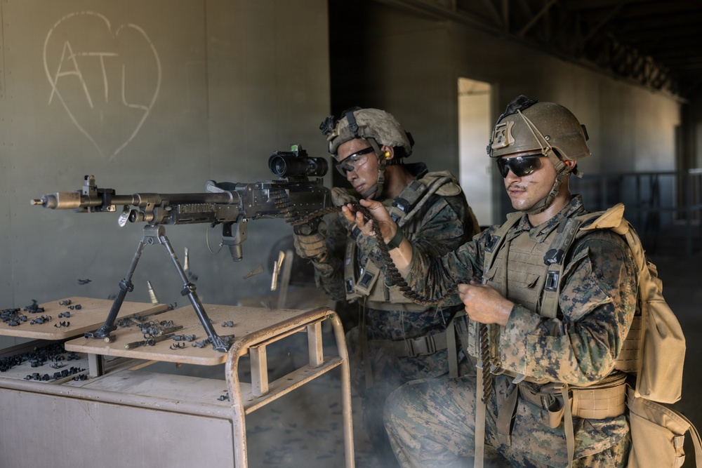 U.S. Marines with 2nd Bn., 1st Marines rehearse company attacks during AFX