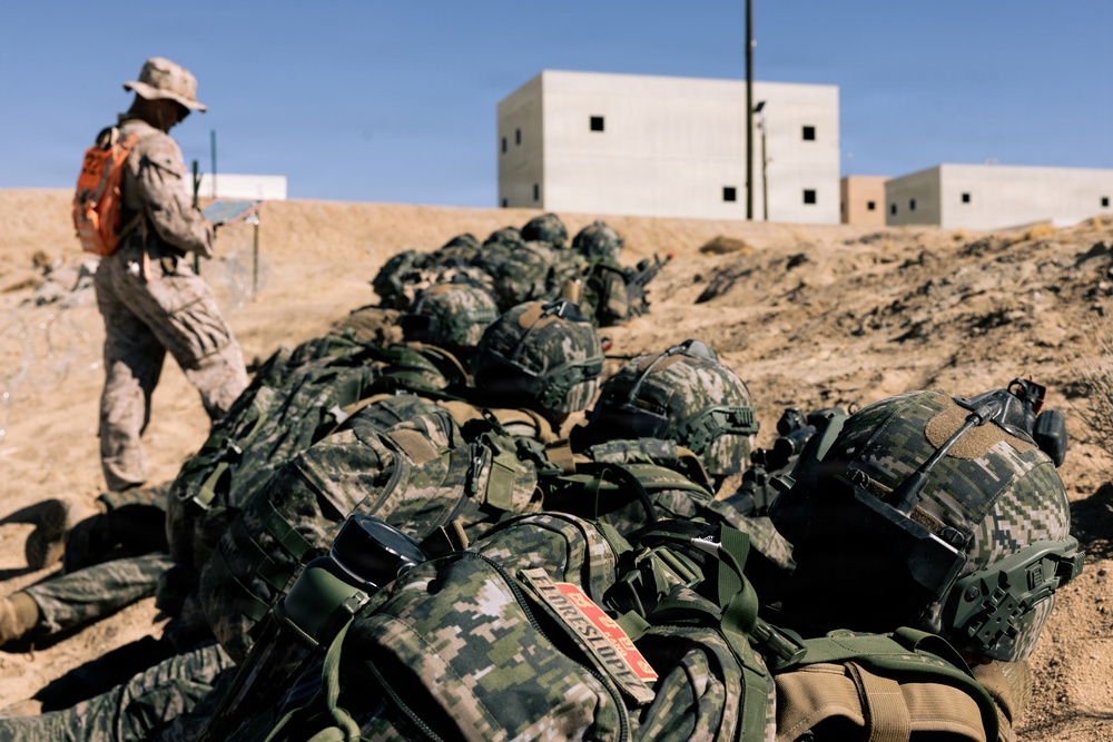 U.S. Marines with 2nd Bn., 1st Marines, rehearse company attacks during AFX