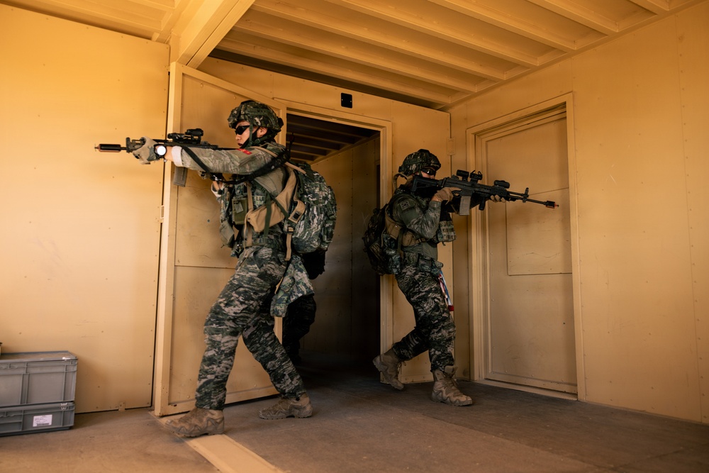 U.S. Marines with 2nd Bn., 1st Marines, rehearse company attacks during AFX