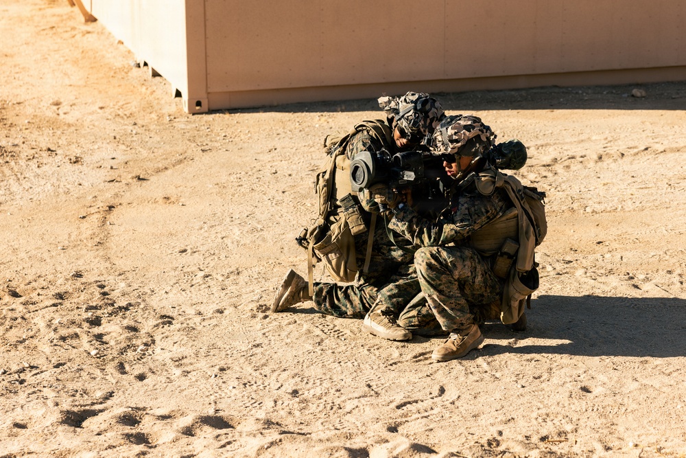U.S. Marines with 2nd Bn., 1st Marines, rehearse company attacks during AFX
