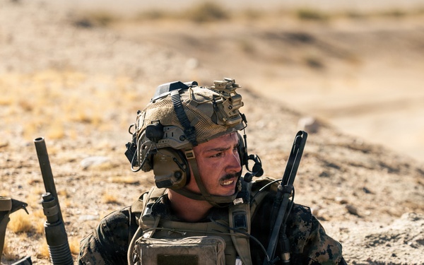 U.S. Marines with 2nd Bn., 1st Marines, rehearse company attacks during AFX