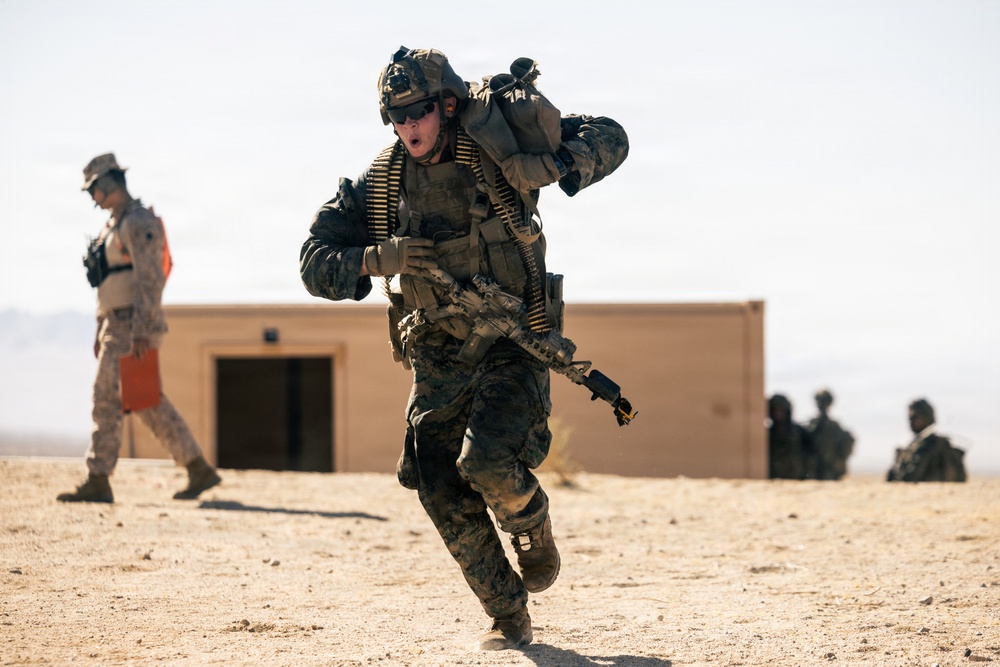 U.S. Marines with 2nd Bn., 1st Marines, rehearse company attacks during AFX