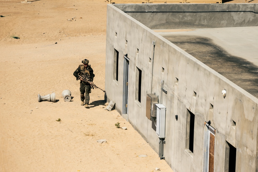U.S. Marines with 2nd Bn., 1st Marines, rehearse company attacks during AFX