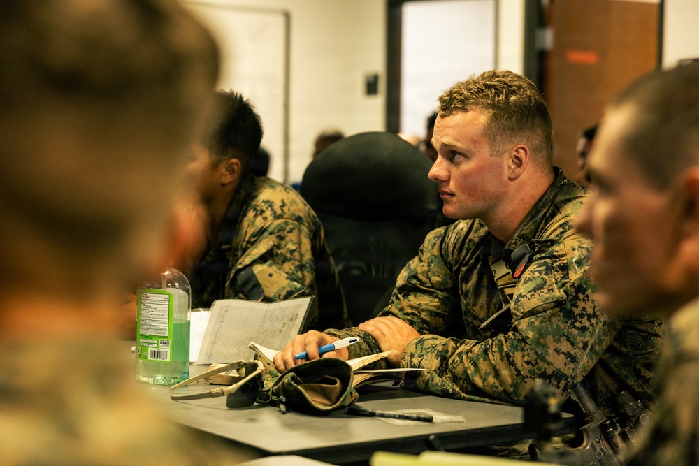 U.S. Marines with 2nd Bn., 1st Marines, rehearse company attacks during AFX